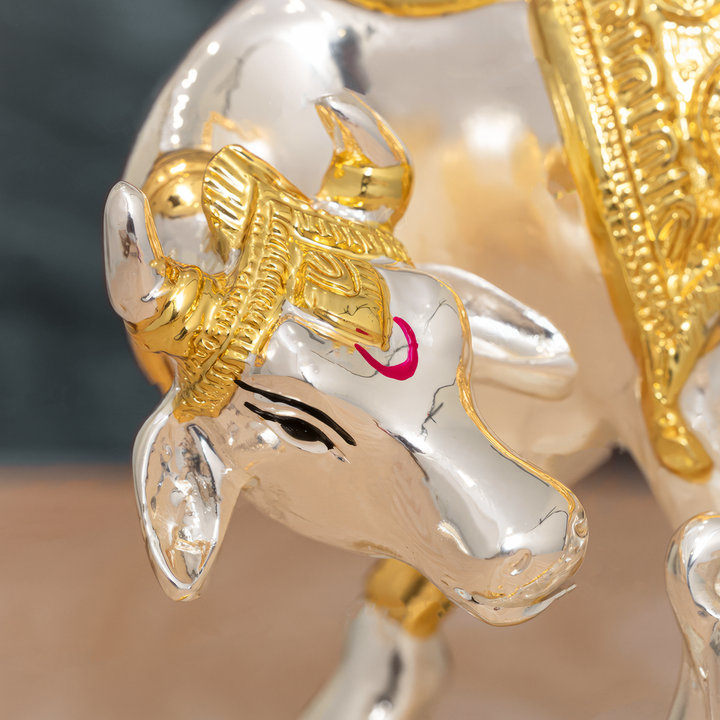 Kamdhenu Cow with Calf | 24K Gold & 999 Silver Plated