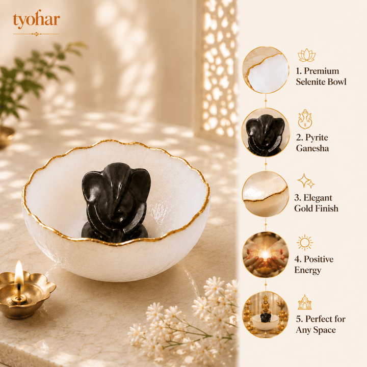 Pure Selenite Money Bowl with Gold Lining - Tyohar Store