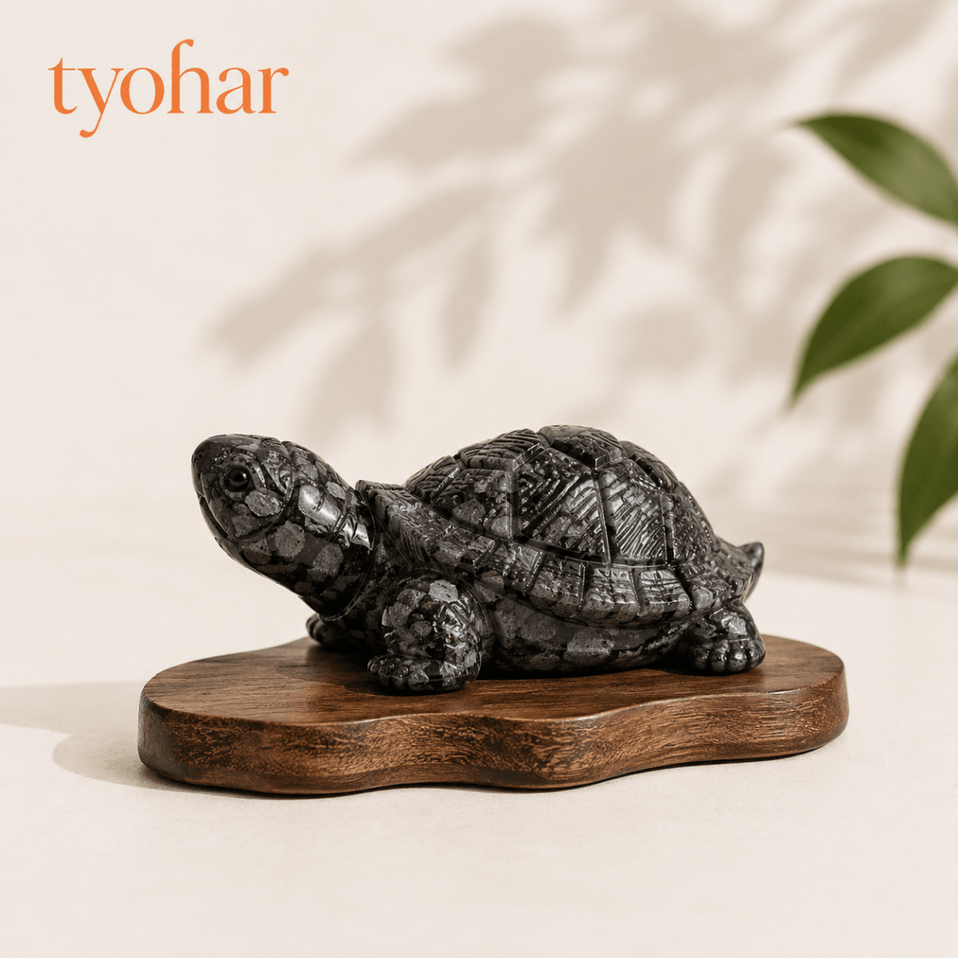 Raw Pyrite Tortoise For Vastu, Feng Shui & Prosperity - Tyohar Store