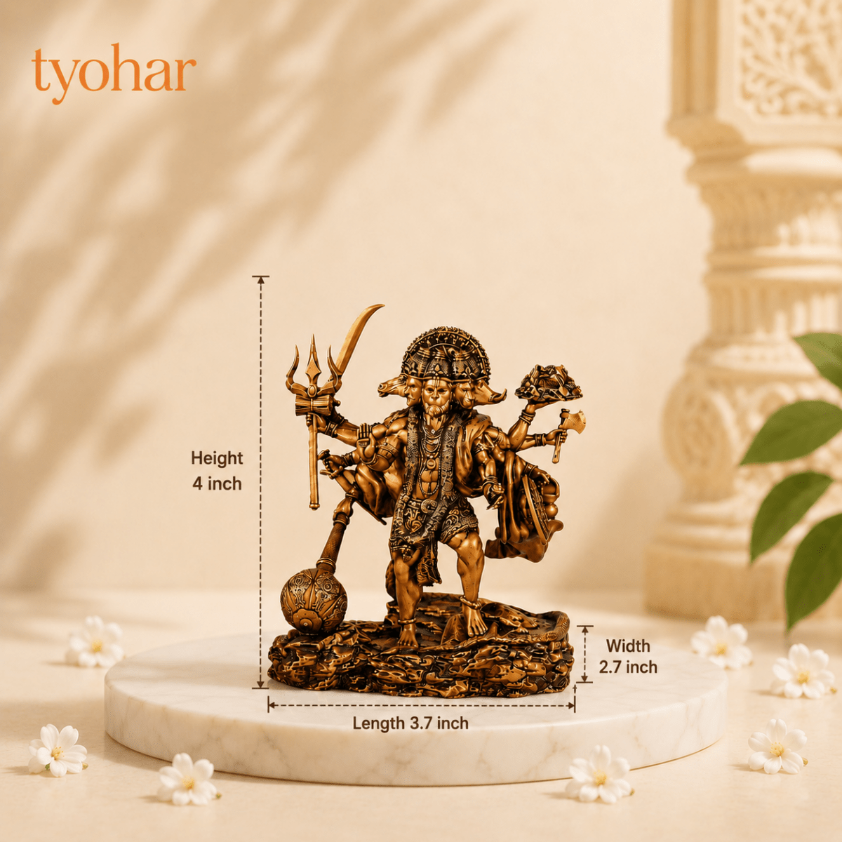 Divine Car Dashboard Idol - Marble Dust Coated - Tyohar Store