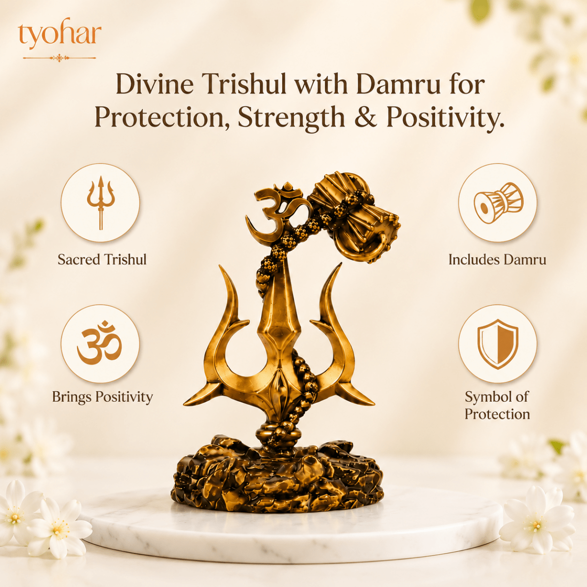 Divine Car Dashboard Idol - Marble Dust Coated - Tyohar Store