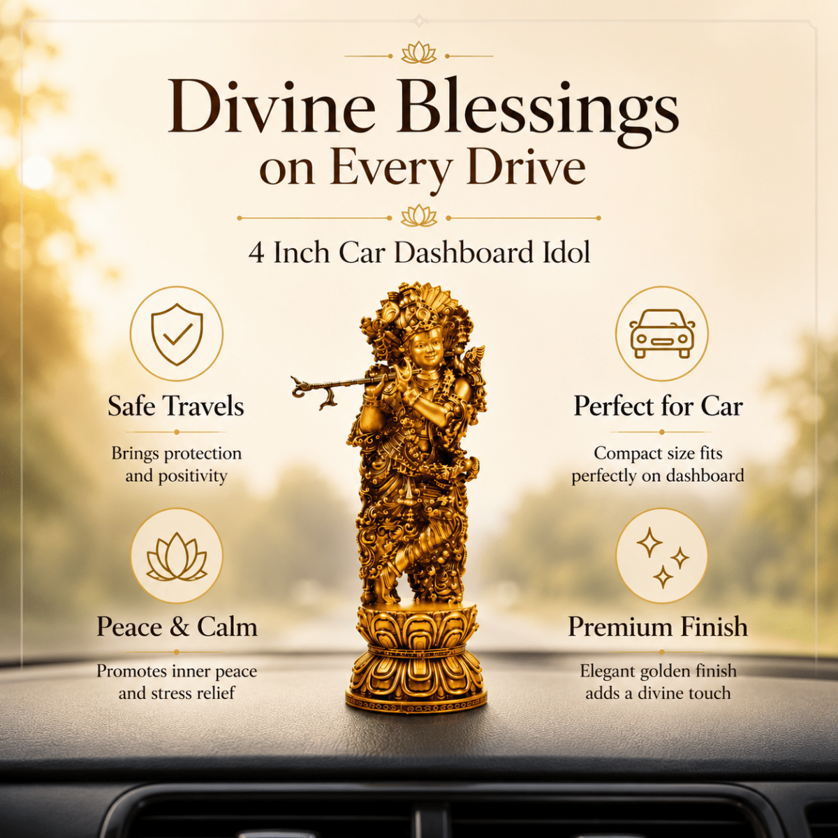 Divine Car Dashboard Idol - Marble Dust Coated - Tyohar Store