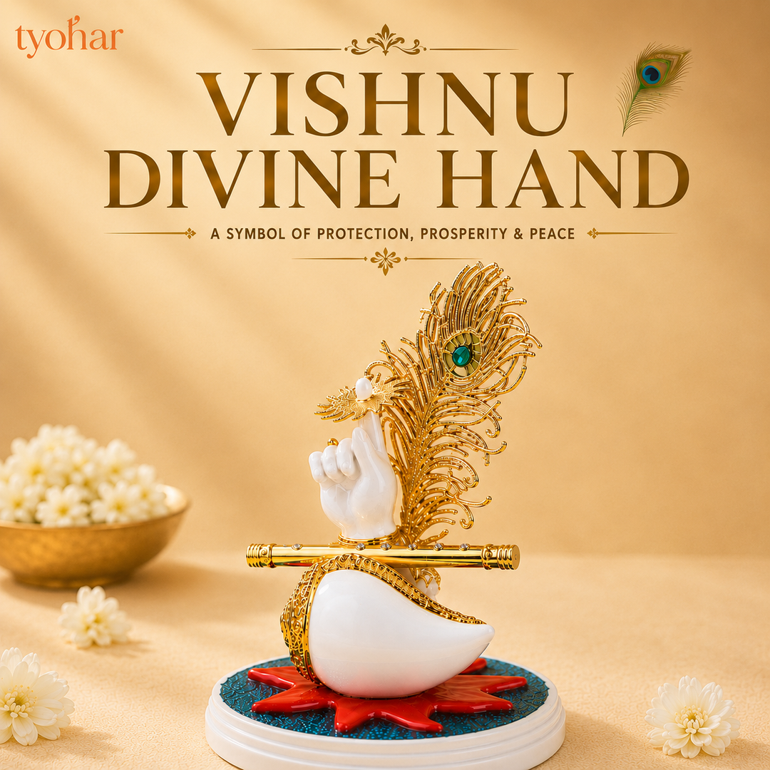 Shree Vishnu's Divine Hand | Pure 24K Gold Plated