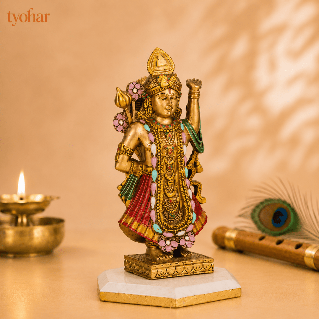 Lord Shreenath Ji Murti Antique Idol (10 Inch) - Tyohar Store