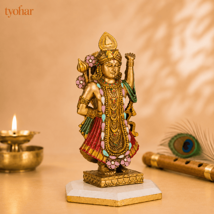 Lord Shreenath Ji Murti Antique Idol (10 Inch) - Tyohar Store