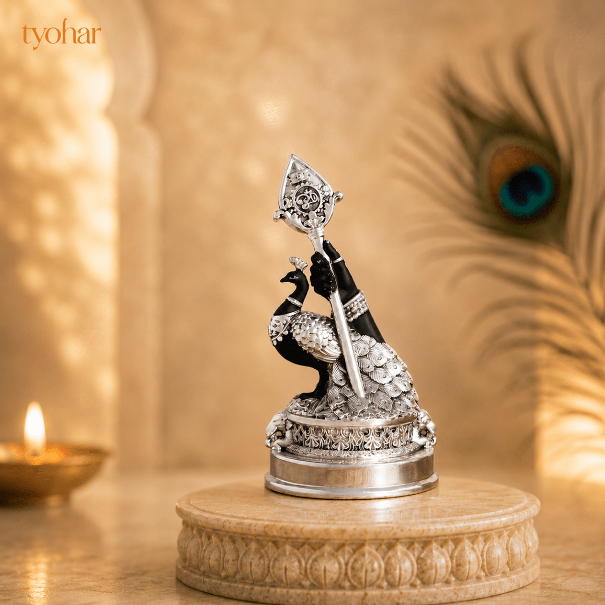 Vel Mayil Murugan Idol (999 Silver Plated) - Tyohar Store