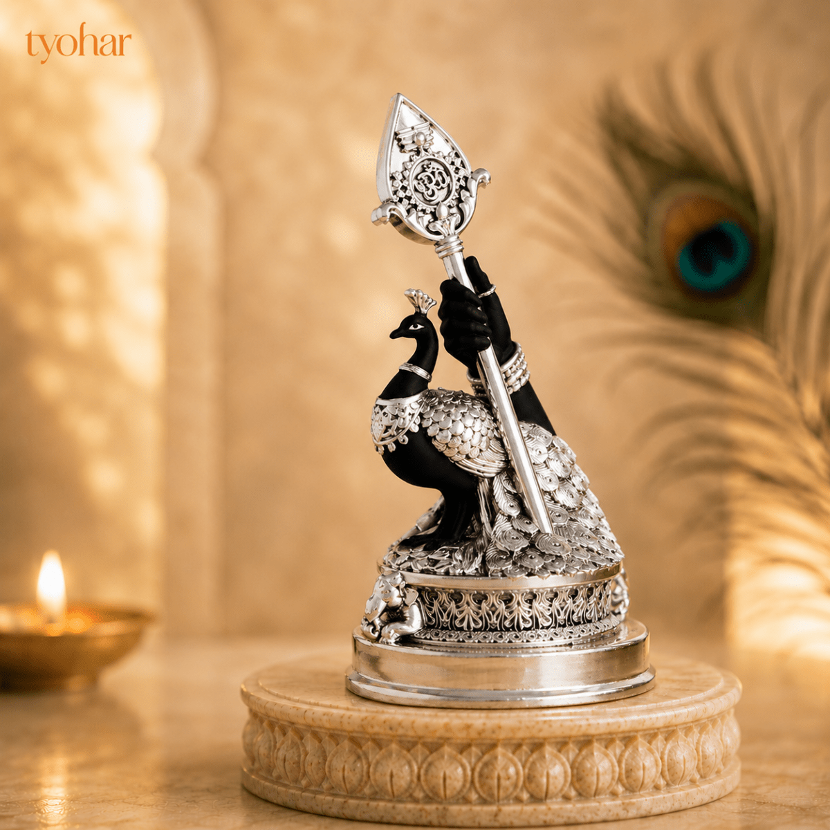 Vel Mayil Murugan Idol (999 Silver Plated) - Tyohar Store