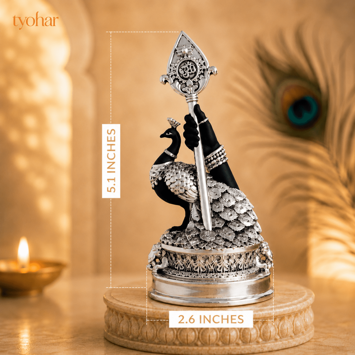 Vel Mayil Murugan Idol (999 Silver Plated) - Tyohar Store