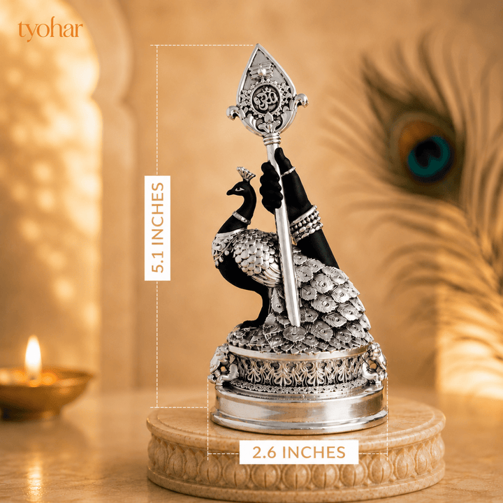 Vel Mayil Murugan Idol (999 Silver Plated) - Tyohar Store