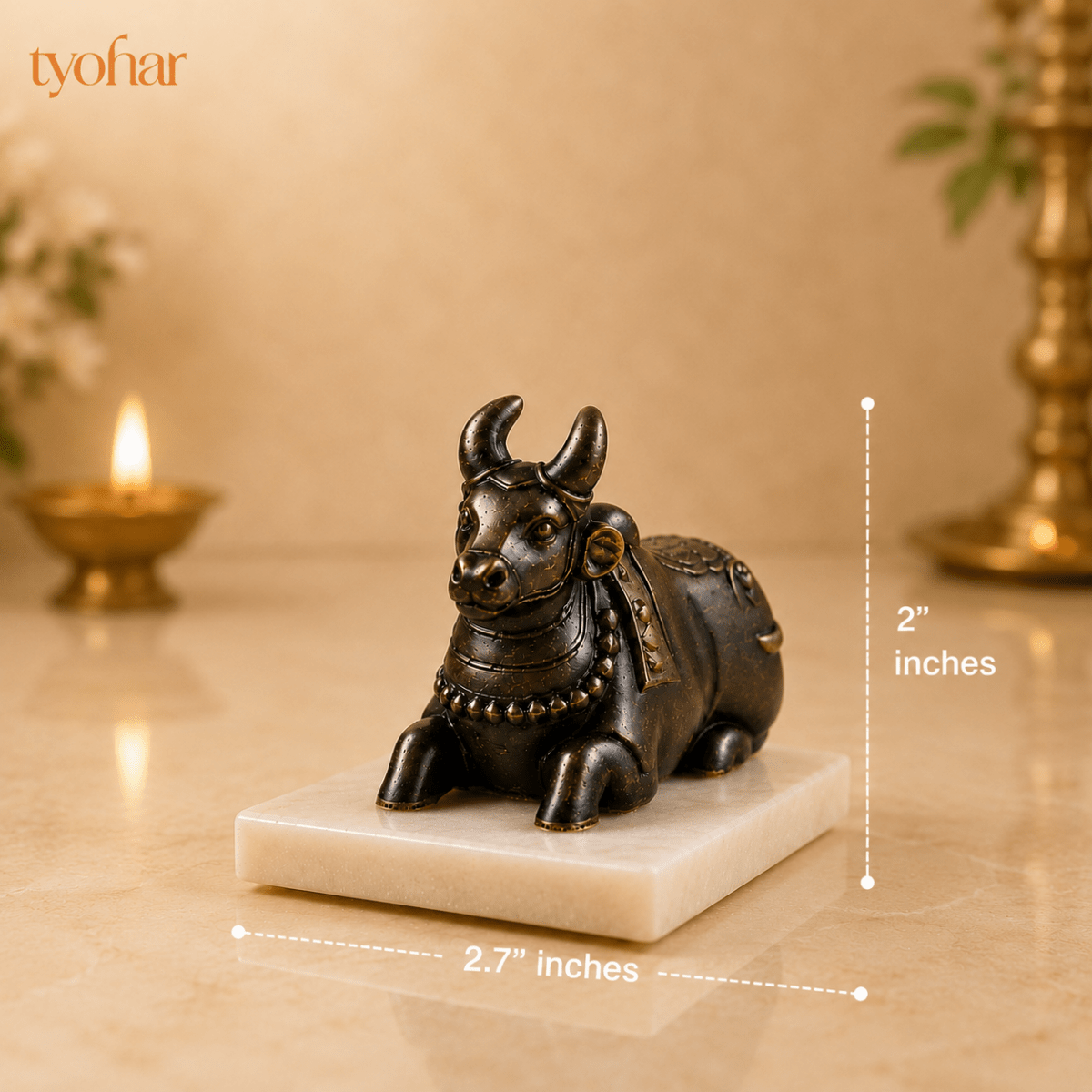Pyrite Shivling & Nandi | Attract Abundance, Prosperity & Shiv Ji's Blessings - Tyohar Store