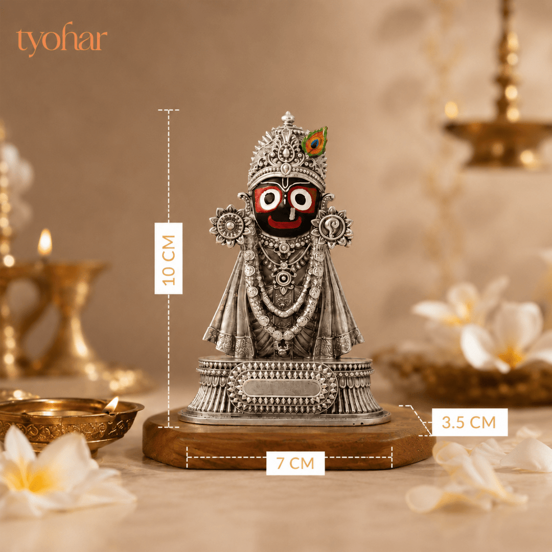 Rajadhiraj Lord Jagannath Idol | 999 Silver Plated - Tyohar Store