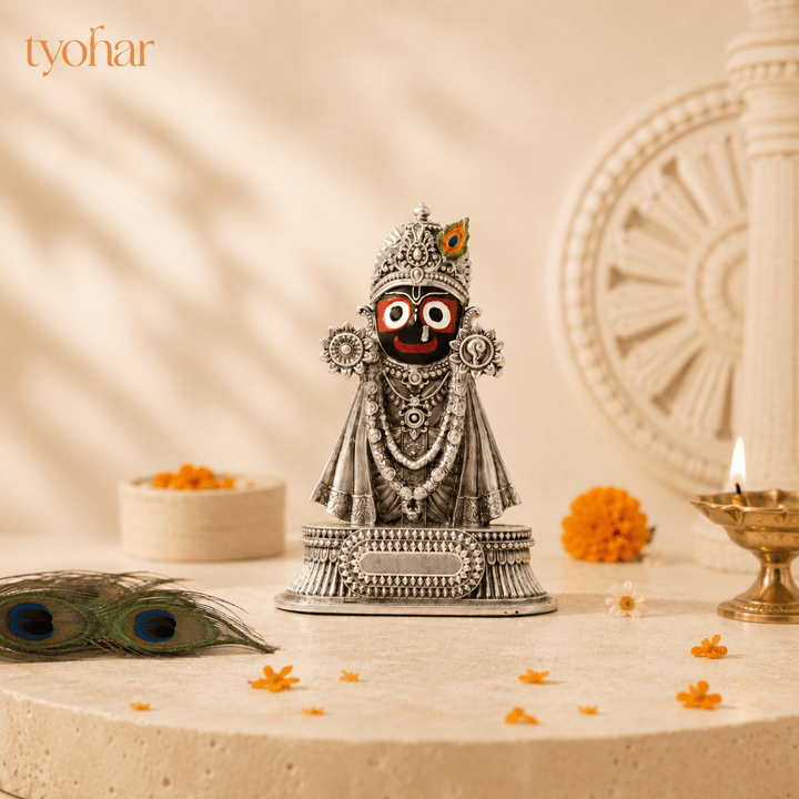Rajadhiraj Lord Jagannath Idol | 999 Silver Plated - Tyohar Store
