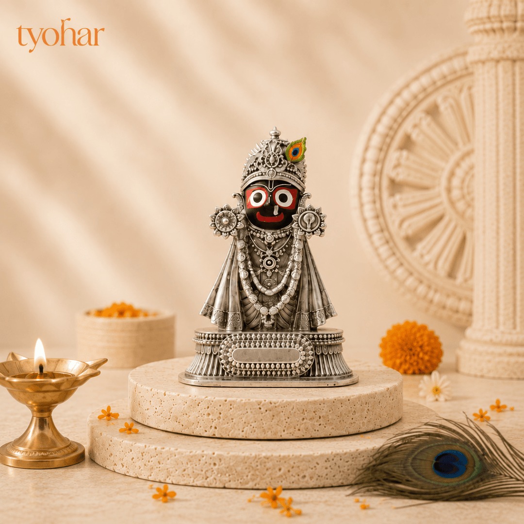 Rajadhiraj Lord Jagannath Idol | 999 Silver Plated - Tyohar Store