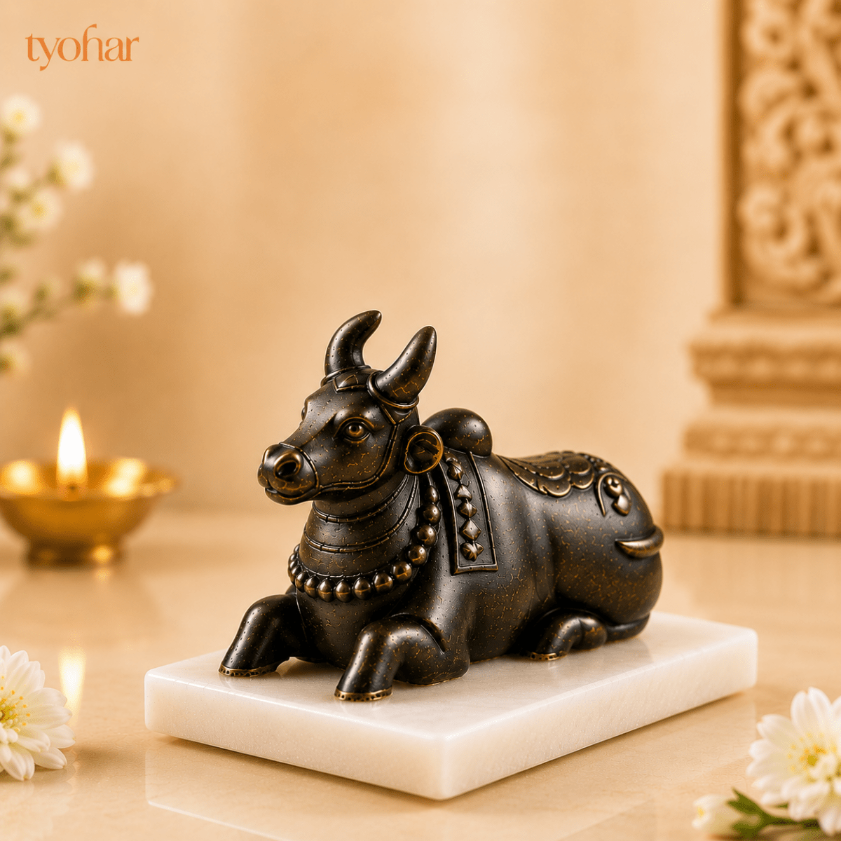 Pyrite Shivling & Nandi | Attract Abundance, Prosperity & Shiv Ji's Blessings - Tyohar Store