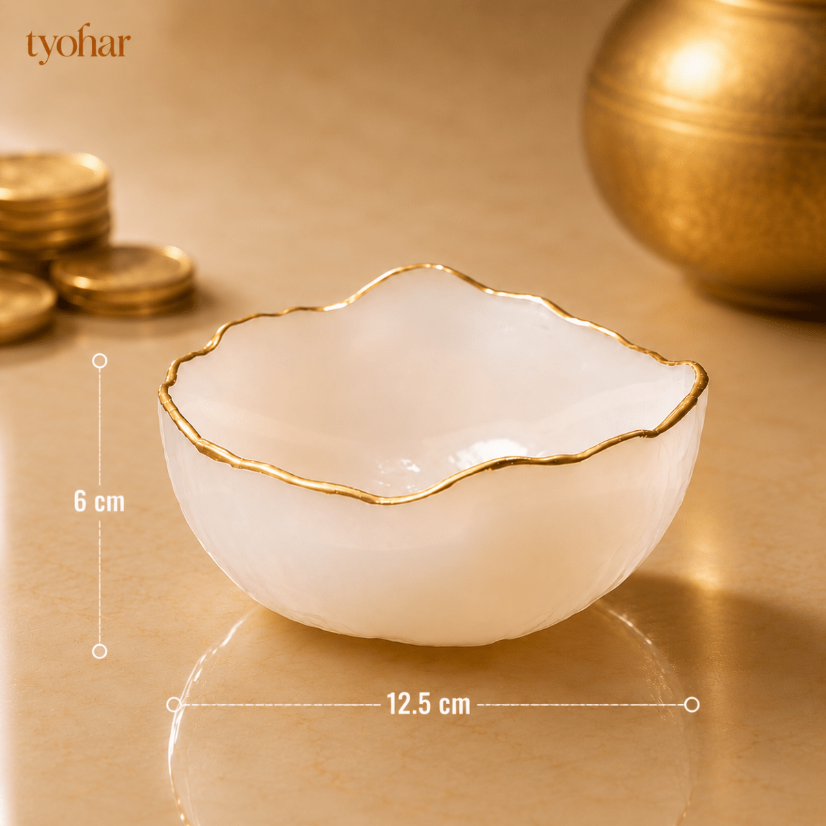 Pure Selenite Money Bowl with Gold Lining - Tyohar Store