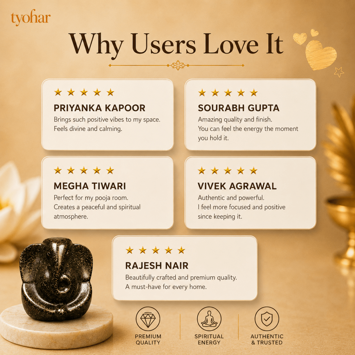 Pyrite Ganesha | Attract Money & Abundance - Tyohar Store