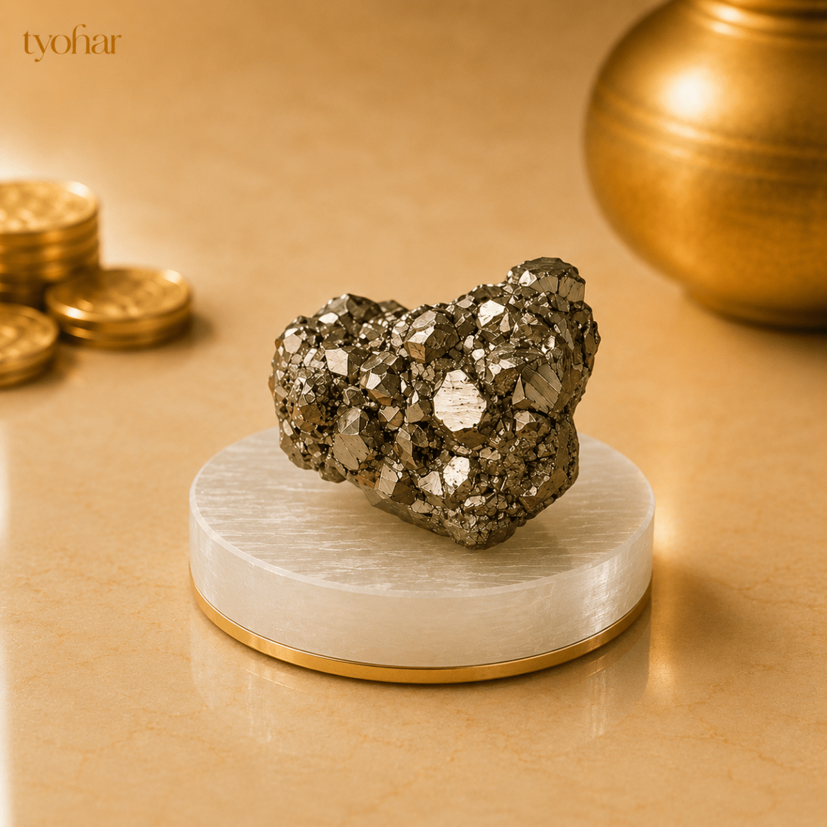 Pure Selenite Money Bowl with Gold Lining - Tyohar Store