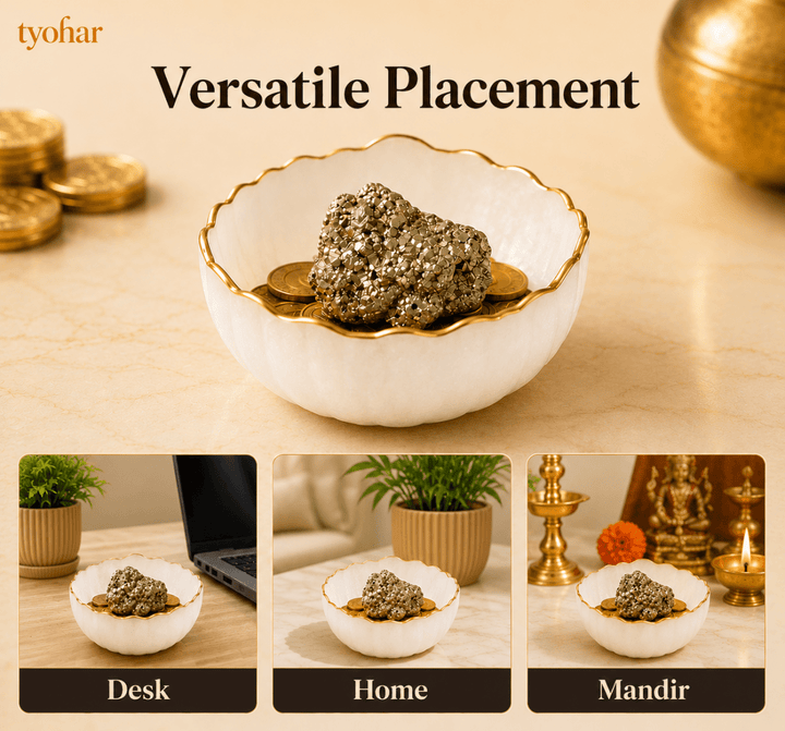 Pure Selenite Money Bowl with Gold Lining - Tyohar Store