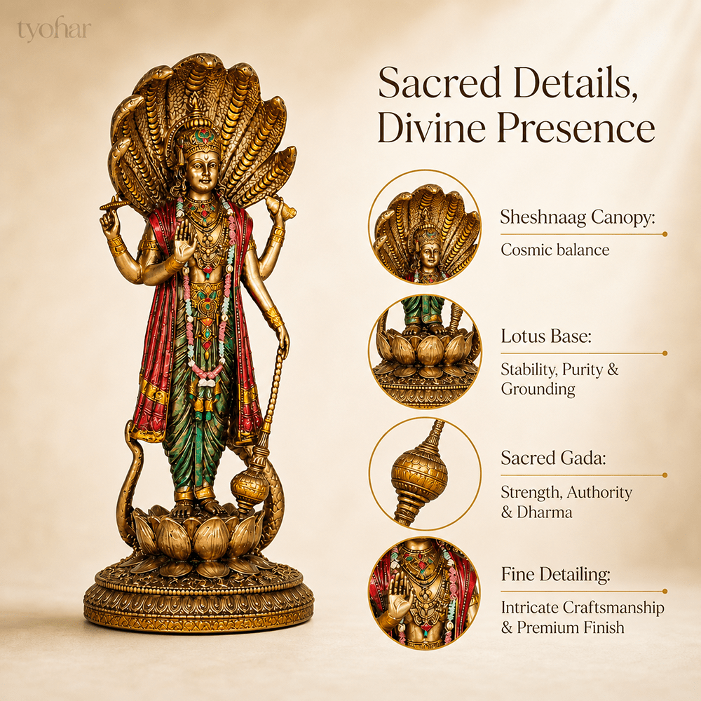 Shree Vishnu Vigraha Antique Idol [12 Inch] - Tyohar Store