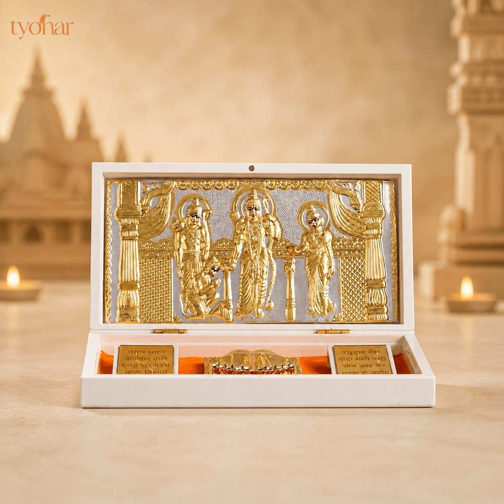 Shree Ram Darbar Pocket Temple | Pure Gold Plated - Tyohar Store