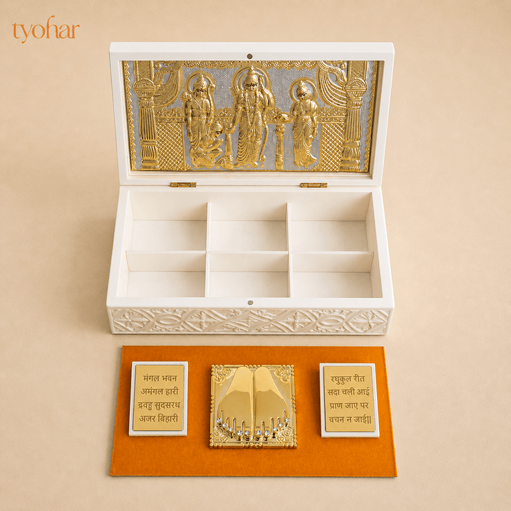 Shree Ram Darbar Pocket Temple | Pure Gold Plated - Tyohar Store