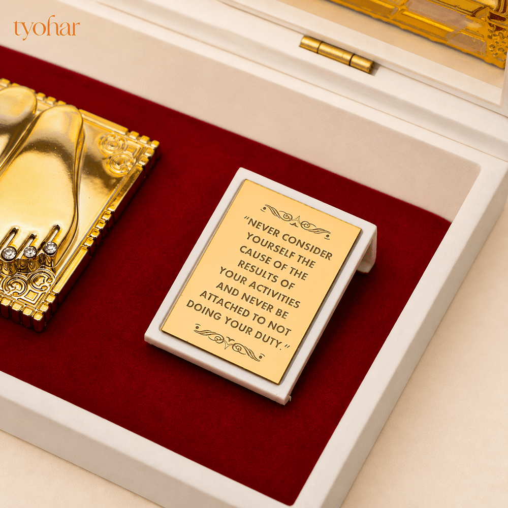 Shreenathji & Radha Krishna Pocket Temple | Pure Gold Plated - Tyohar Store