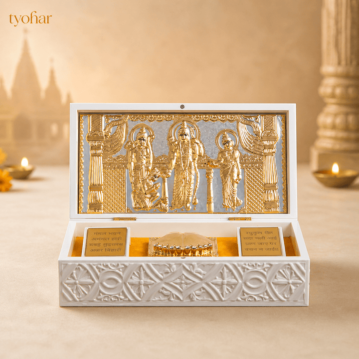 Shree Ram Darbar Pocket Temple | Pure Gold Plated - Tyohar Store