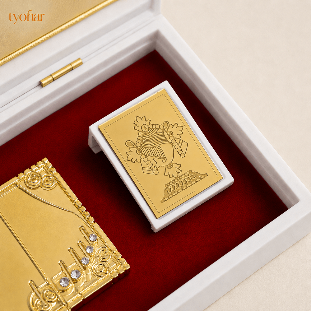 Sri Balaji Divine Trio Pocket Temple | Pure Gold Plated - Tyohar Store