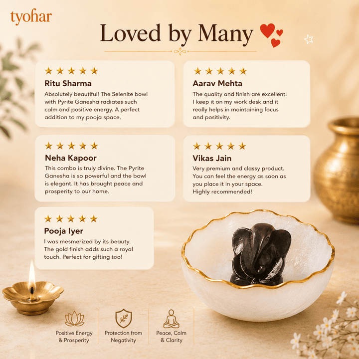 Pure Selenite Money Bowl with Gold Lining - Tyohar Store