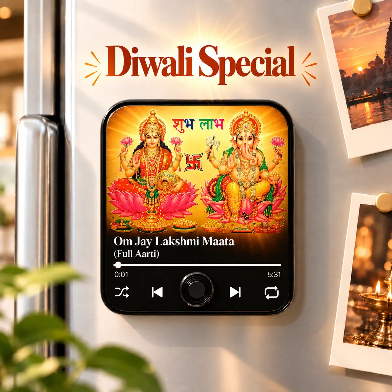 Bhajan Player Fridge Magnet (Customisable)