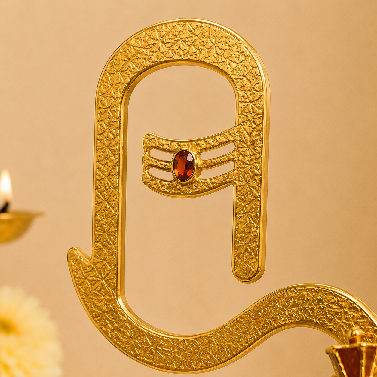 Shivji Hands Idol | Mahadev Divine Hands | 24K Gold Plated Shiva Idol with Trishul & Shivling