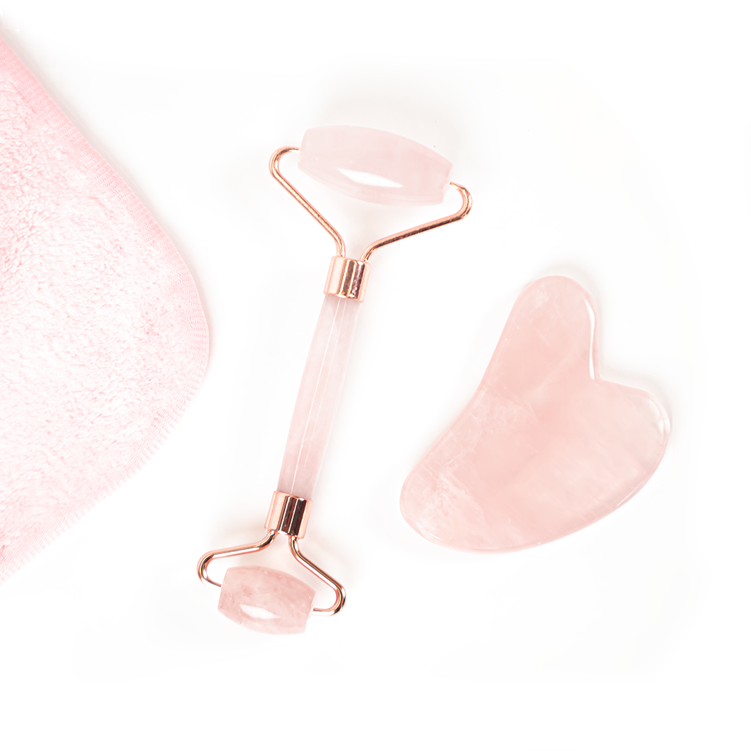 Rose Quartz Gua Sha Facial Set