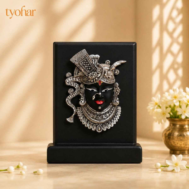 Shreenathji Mukharvind & Radha Krishna 3D Frame | 999 Silver Plated