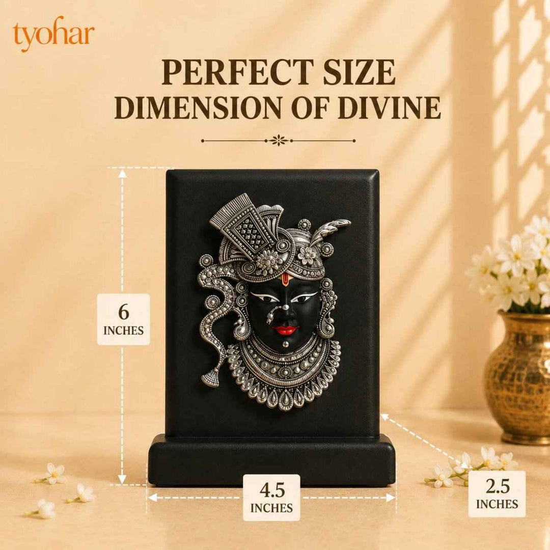 Shreenathji Mukharvind & Radha Krishna 3D Frame | 999 Silver Plated