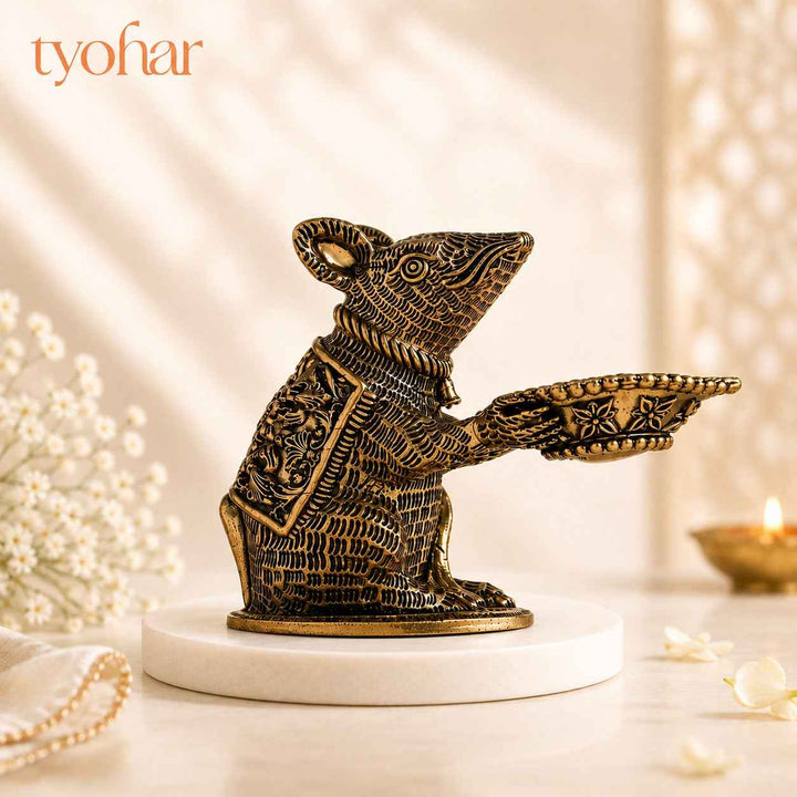 Mushak Raj Diya | Pure Brass, Best For Pooja