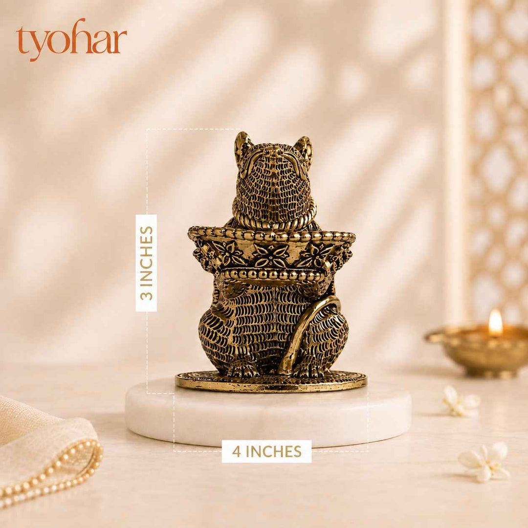 Mushak Raj Diya | Pure Brass, Best For Pooja