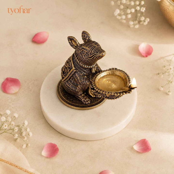 Mushak Raj Diya | Pure Brass, Best For Pooja